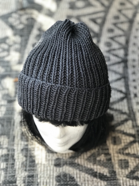 Kuschelhaube Rippstrick mit Krempe aus Öko-Merinowolle, EXP-zertifiziert, mulesing-frei